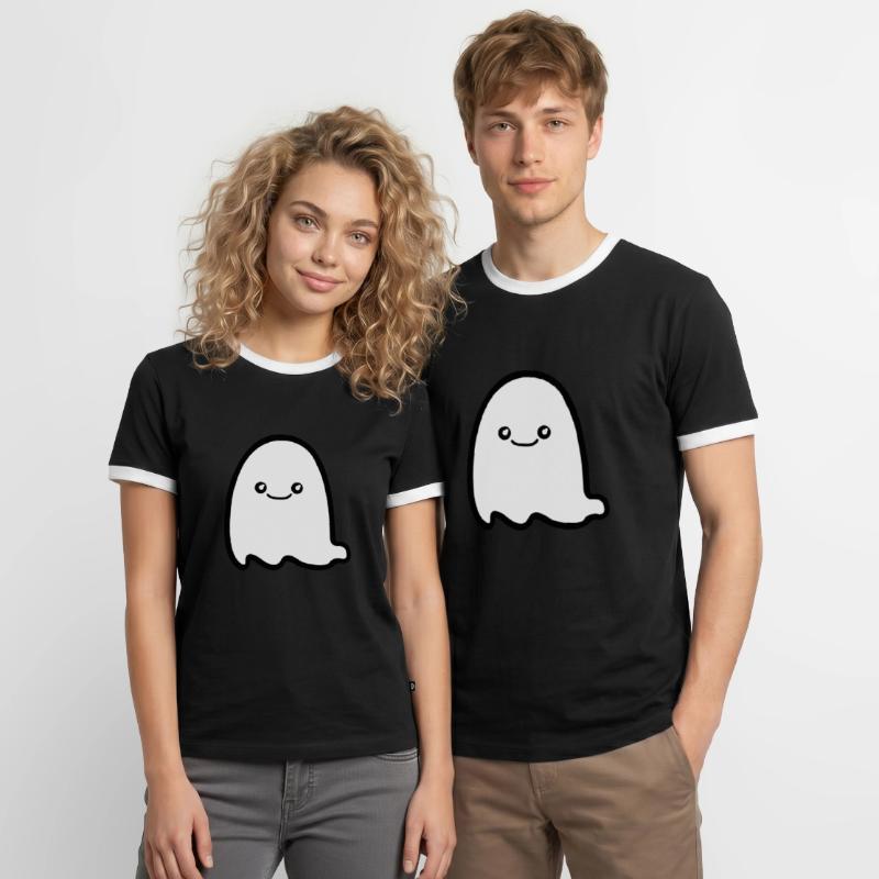 ghost comic Männer Kontrast-T-Shirt