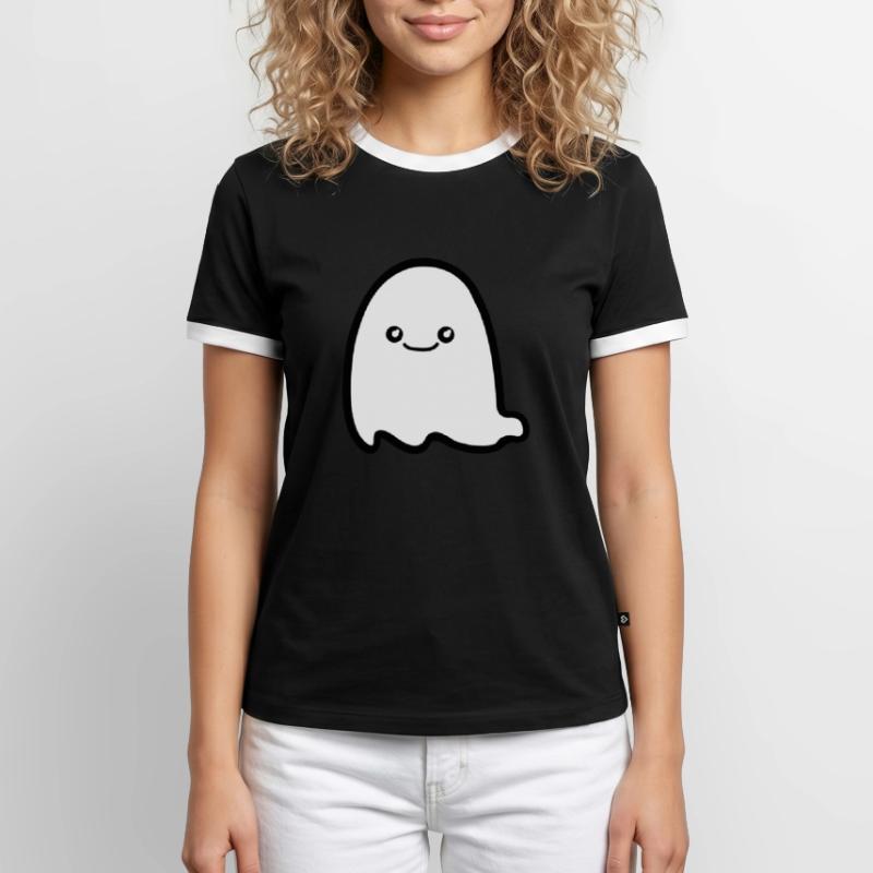 ghost comic Männer Kontrast-T-Shirt