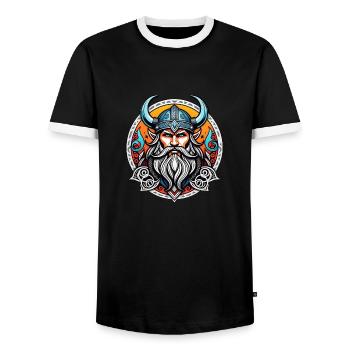Wikinger Odin Thor Walhalla - Männer Kontrast-T-Shirt - Schwarz/Weiß - Vorne - AI Model Female 172 light (172cm) & AI Model Male 178 light (178cm)