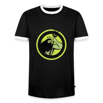 Poséidon Triton - T-shirt contrasté Homme - noir/blanc - Devant - AI Model Female 172 light (172cm) & AI Model Male 178 light (178cm)