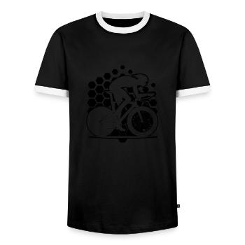 Cycliste de route Hommes Vélo de route Vélo de route Vélo de route - T-shirt contrasté Homme - noir/blanc - Devant - AI Model Female 172 light (172cm) & AI Model Male 178 light (178cm)