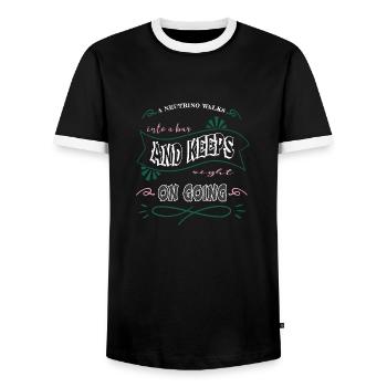 Dictons drôles cool art heureux en apesanteur - T-shirt contrasté Homme - noir/blanc - Devant - AI Model Female 172 light (172cm) & AI Model Male 178 light (178cm)