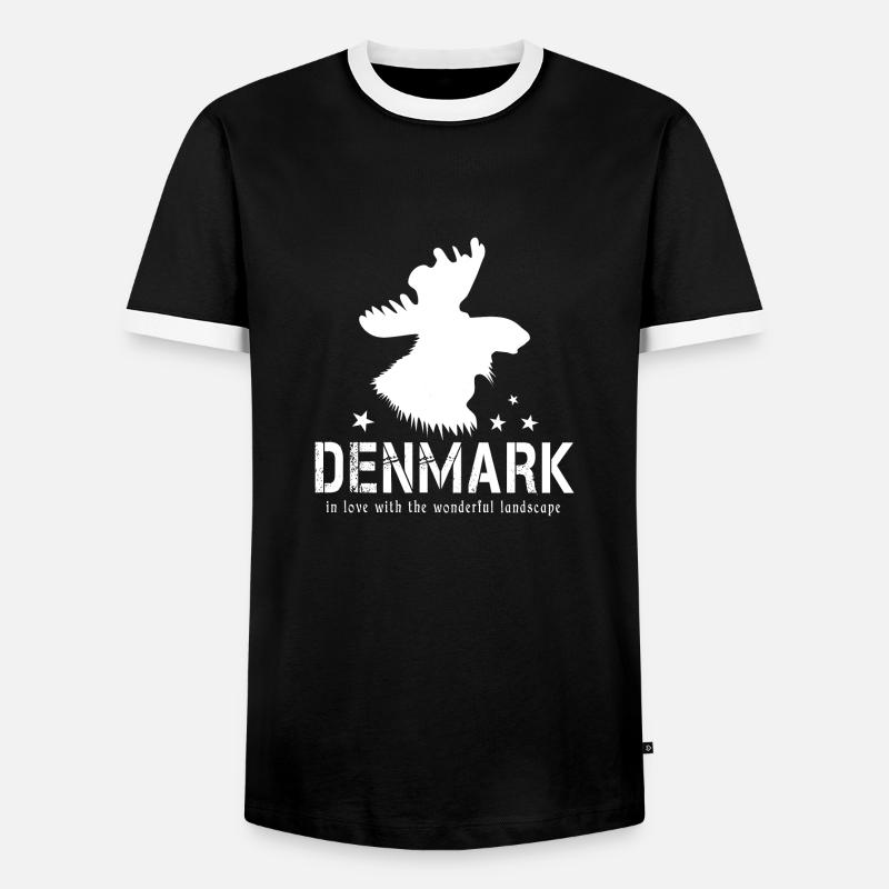 Dane Denmark Danish Moose - Men's Ringer Shirt - black/white