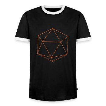 Icosaèdre orange - T-shirt contrasté Homme - noir/blanc - Devant - AI Model Female 172 light (172cm) & AI Model Male 178 light (178cm)