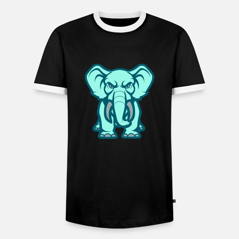 Elephant Comic - Men's Ringer Shirt - black/white