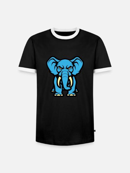 Elephant Comic - Men's Ringer Shirt - black/white