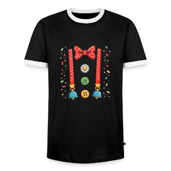 Faschingskostüm Damen & Männer Clown Karneval - Männer Kontrast-T-Shirt - Schwarz/Weiß - Vorne - AI Model Female 172 light (172cm) & AI Model Male 178 light (178cm)