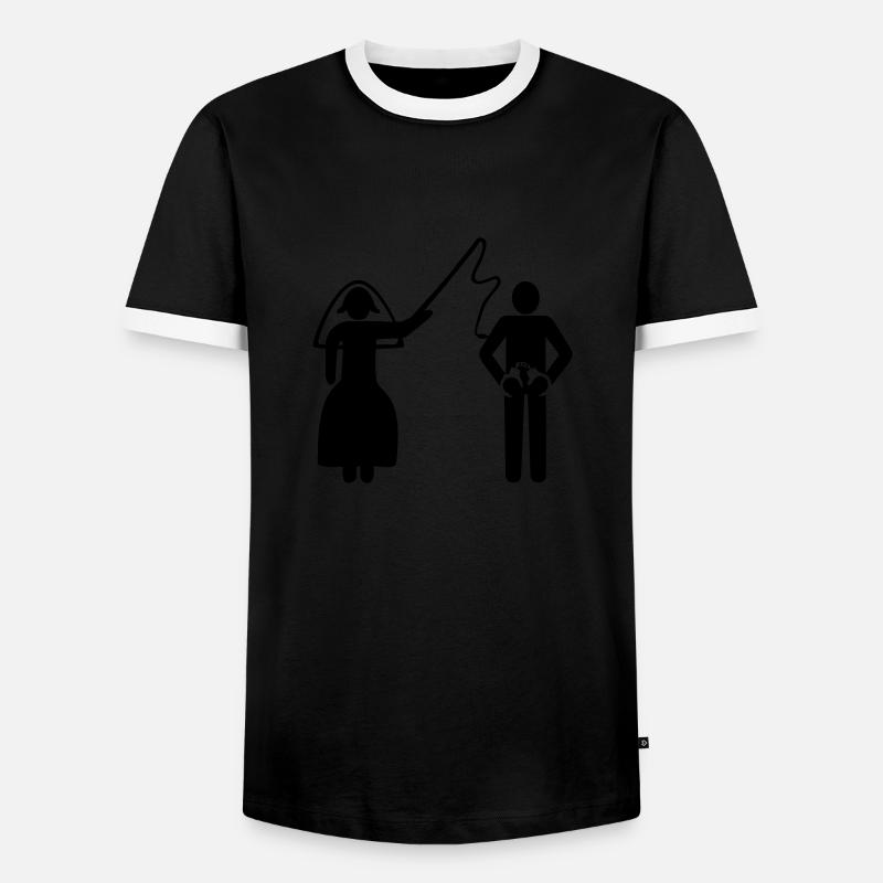 just married - Men's Ringer Shirt - black/white