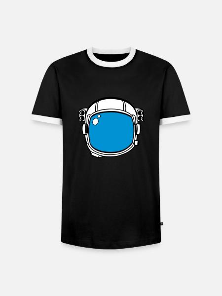 Astronaut Helmet - Men's Ringer Shirt - black/white
