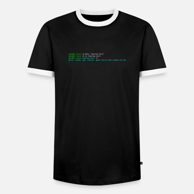 Linux terminal - Men's Ringer Shirt - black/white