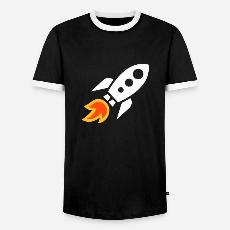 Rocket - Men's Ringer Shirt - black/white