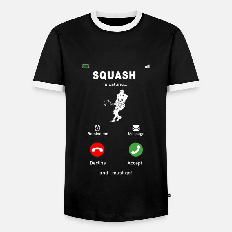 Squash is calling - Men's Ringer Shirt - black/white