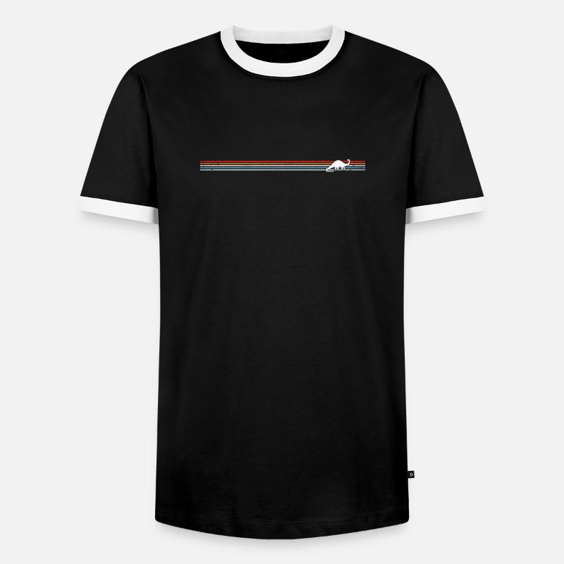 Retro Brontosaurus - Men's Ringer Shirt - black/white