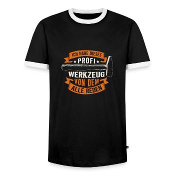 Schlosser Hammer Profi Werkzeug Geschenk - Männer Kontrast-T-Shirt - Schwarz/Weiß - Vorne - AI Model Female 172 light (172cm) & AI Model Male 178 light (178cm)