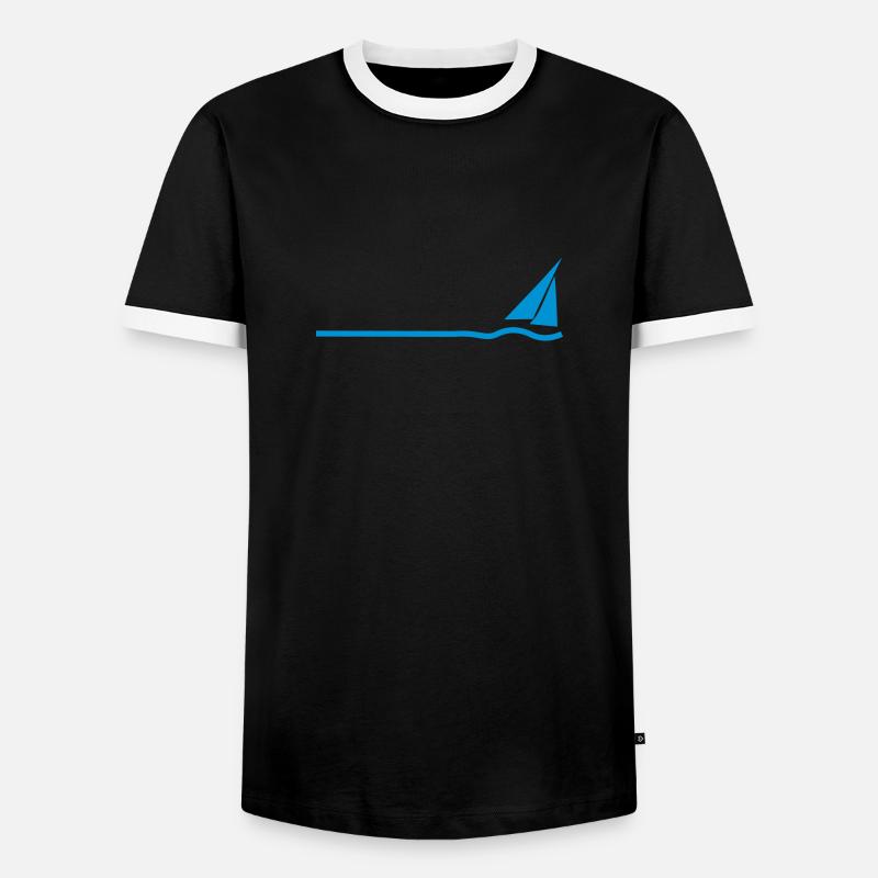Regatta 3 (monochrom) - Männer Kontrast-T-Shirt - Schwarz/Weiß