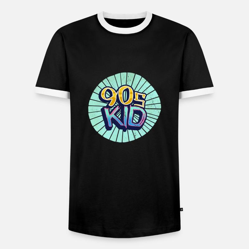90s kid nineties - Men's Ringer Shirt - black/white