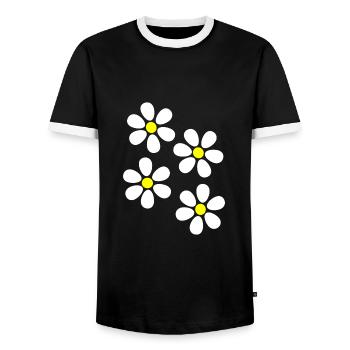 Blume weiß weiße Blume Blumen Geschenk Weihnachten - Männer Kontrast-T-Shirt - Schwarz/Weiß - Vorne - AI Model Female 172 light (172cm) & AI Model Male 178 light (178cm)