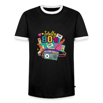 Wie Totally 80er Retro Vintage 1980er Party Geschenk - Männer Kontrast-T-Shirt - Schwarz/Weiß - Vorne - AI Model Female 172 light (172cm) & AI Model Male 178 light (178cm)