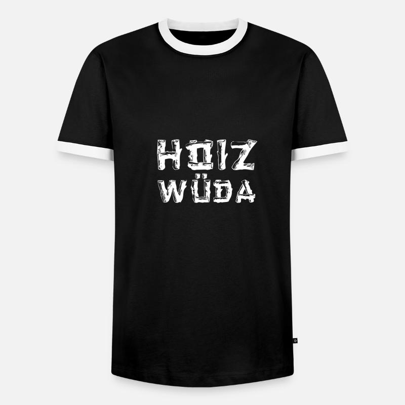 Bûcheron dialecte dialecte Hoizwüda - T-shirt contrasté Homme - noir/blanc