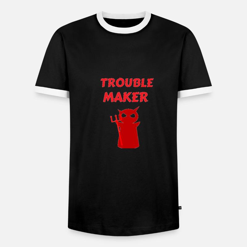 Troublemaker Trouble Devil - Men's Ringer Shirt - black/white