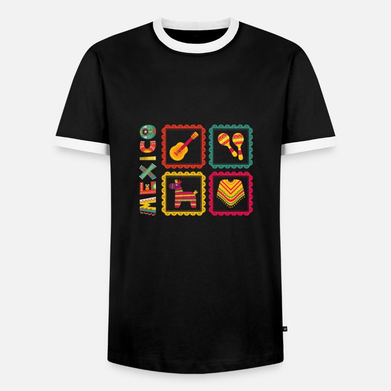 mexico - Männer Kontrast-T-Shirt - Schwarz/Weiß