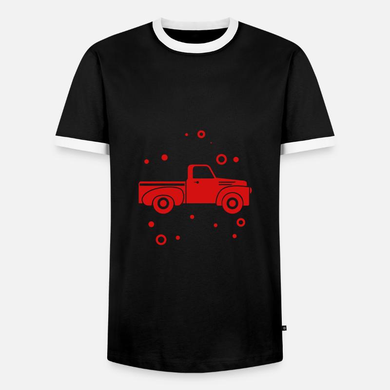 Auto - Pick Up - Oldtimer - Nostalgisch - Männer Kontrast-T-Shirt - Schwarz/Weiß