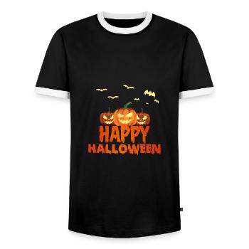 Happy halloween - T-shirt contrasté Homme - noir/blanc - Devant - AI Model Female 172 light (172cm) & AI Model Male 178 light (178cm)