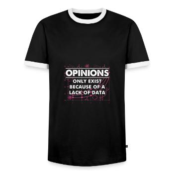 Data Science Lack of - Men's Ringer Shirt - black/white - Front - AI Model Female 172 light (172cm) & AI Model Male 178 light (178cm)