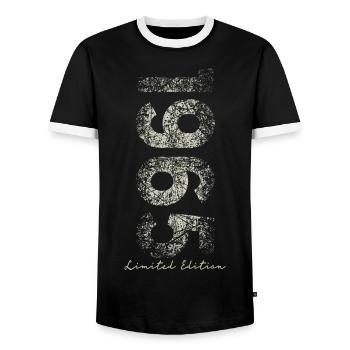 Edition Limitée 1965 - Anniversaire 1965 - T-shirt contrasté Homme - noir/blanc - Devant - AI Model Female 172 light (172cm) & AI Model Male 178 light (178cm)