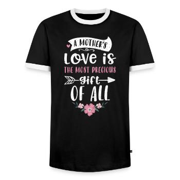 A mother's love is the most prec... - Männer Kontrast-T-Shirt - Schwarz/Weiß - Vorne - AI Model Female 172 light (172cm) & AI Model Male 178 light (178cm)
