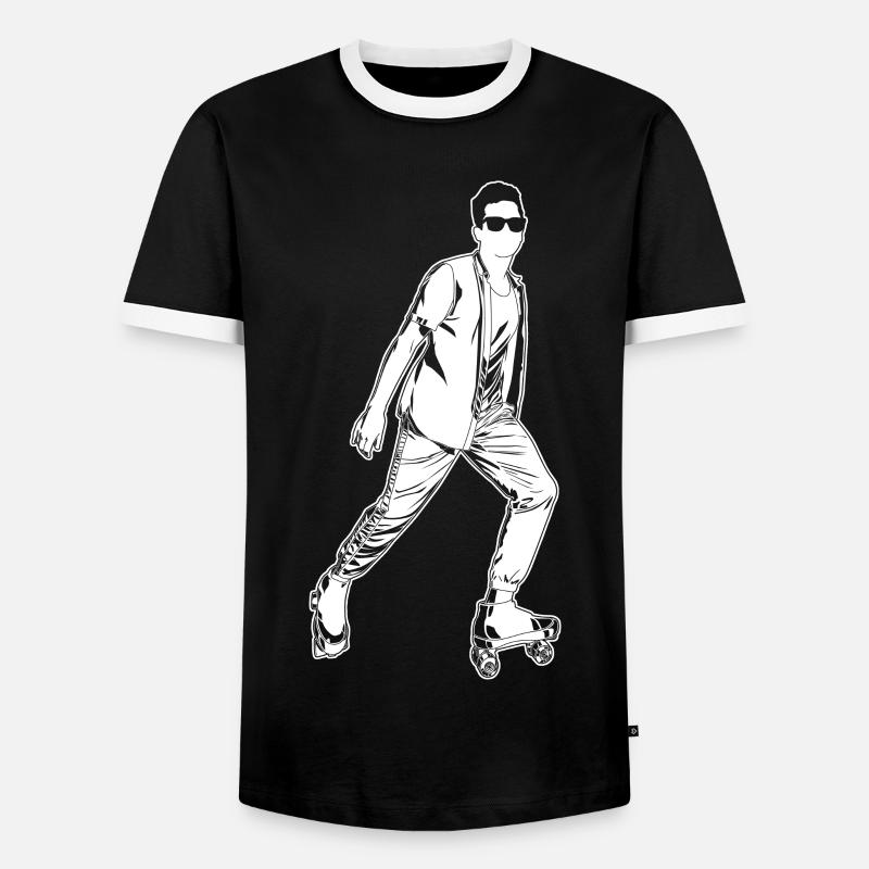 Roller skaters - Men's Ringer Shirt - black/white