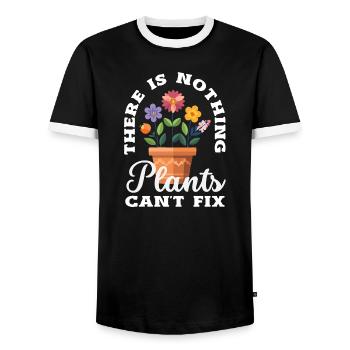 Garden & Plant Lovers Gifts - Men's Ringer Shirt - black/white - Front - AI Model Female 172 light (172cm) & AI Model Male 178 light (178cm)