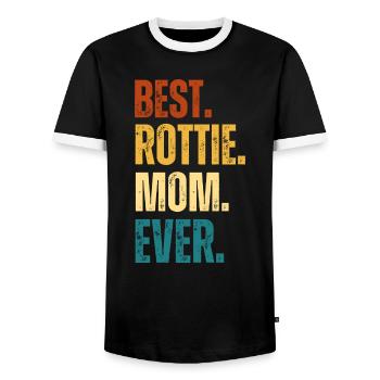 Rottie Mama Fête des mères Cadeau Chien Rottweiler - T-shirt contrasté Homme - noir/blanc - Devant - AI Model Female 172 light (172cm) & AI Model Male 178 light (178cm)