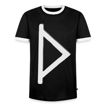 Futhark Alphabet runique Thurisaz - T-shirt contrasté Homme - noir/blanc - Devant - AI Model Female 172 light (172cm) & AI Model Male 178 light (178cm)