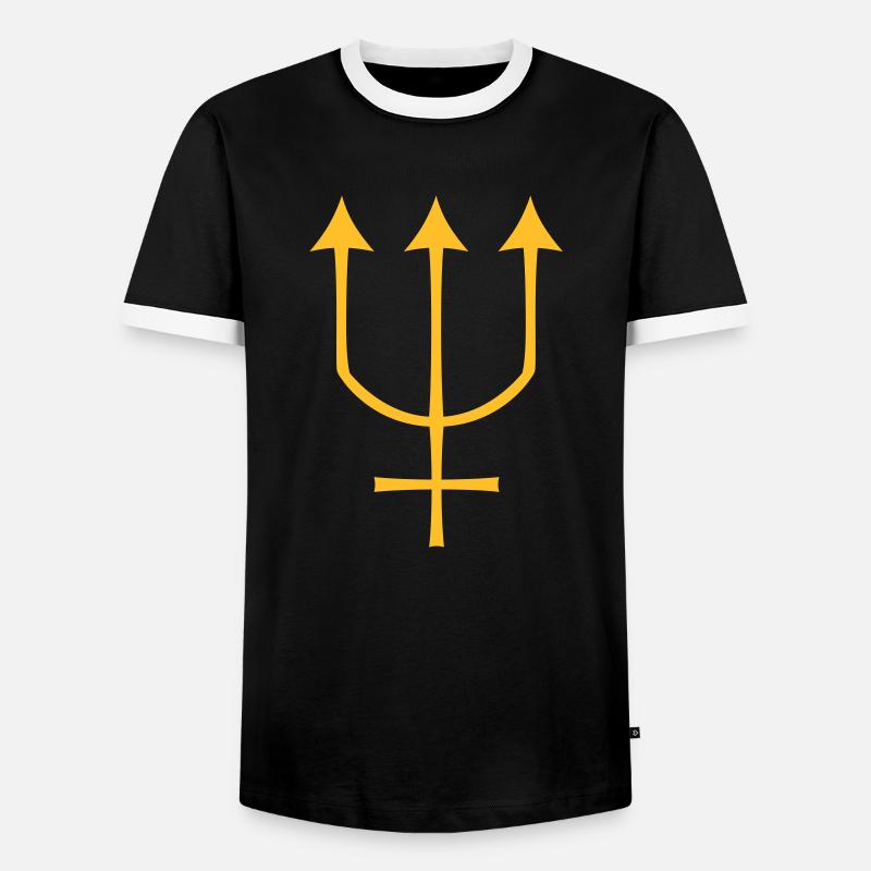 neptune - Men's Ringer Shirt - black/white