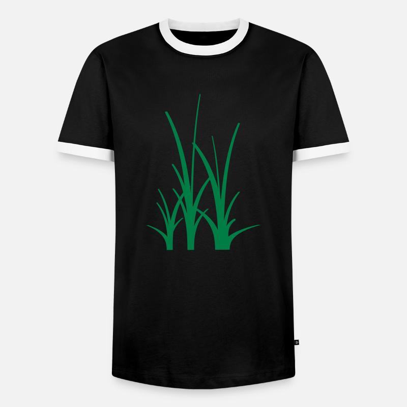 Binary Gras - Männer Kontrast-T-Shirt - Schwarz/Weiß