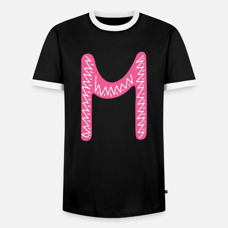 Buchstabe M - Männer Kontrast-T-Shirt - Schwarz/Weiß