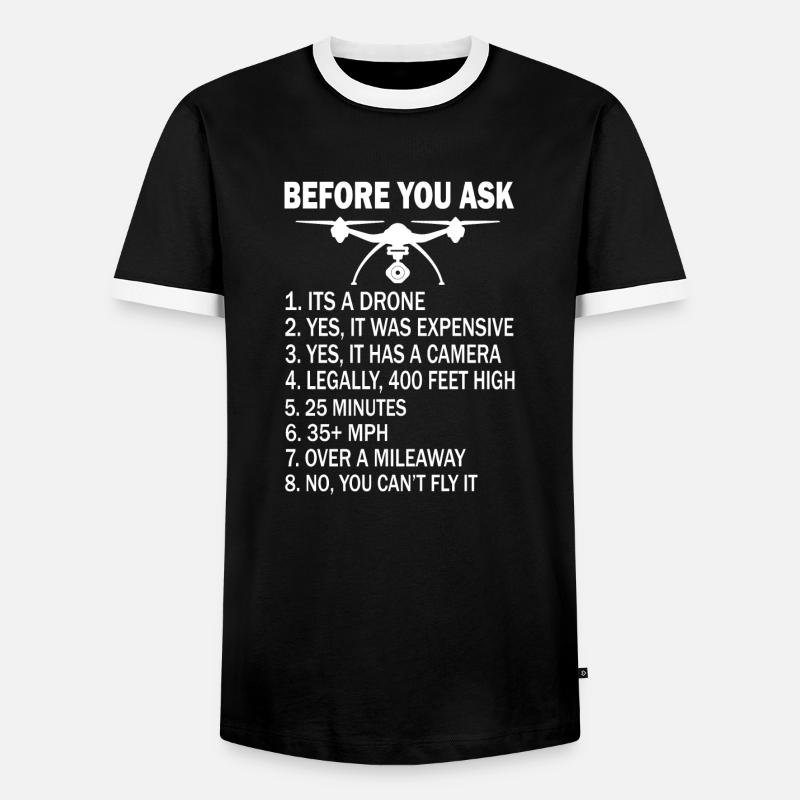Drone FPV Drones - Men's Ringer Shirt - black/white