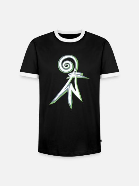 baslerstab Basel - Männer Kontrast-T-Shirt - Schwarz/Weiß