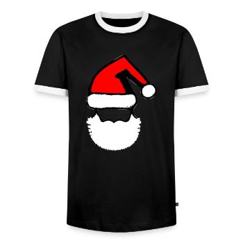 Christmas Hat Santa Claus Christmas Vector - Men's Ringer Shirt - black/white - Front - AI Model Female 172 light (172cm) & AI Model Male 178 light (178cm)
