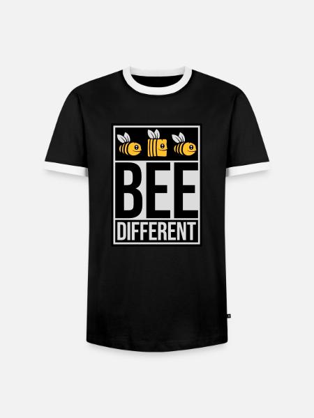 bee different saying quote - Men's Ringer Shirt - black/white