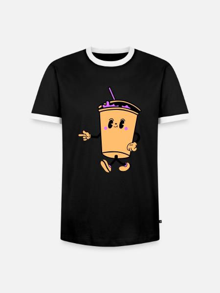 Drink Cartoon - Men's Ringer Shirt - black/white