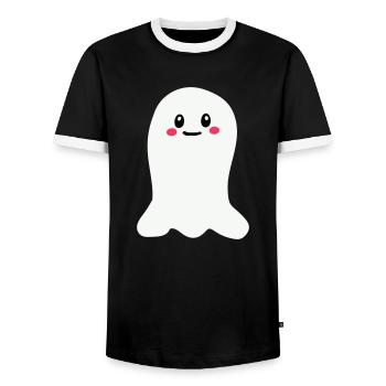 Ghost - Men's Ringer Shirt - black/white - Front - AI Model Female 172 light (172cm) & AI Model Male 178 light (178cm)