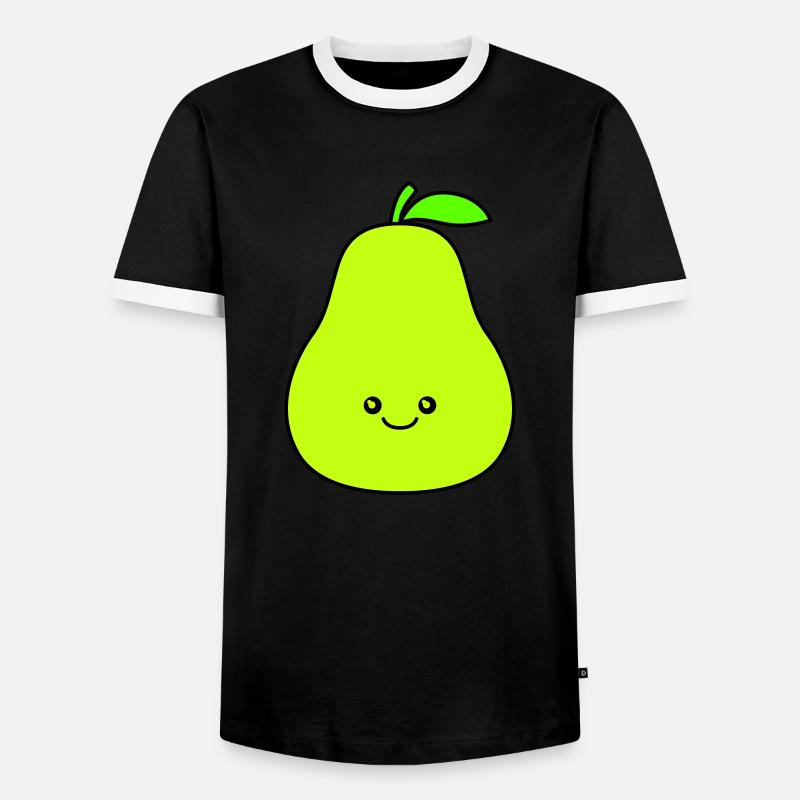 birne comic - Männer Kontrast-T-Shirt - Schwarz/Weiß