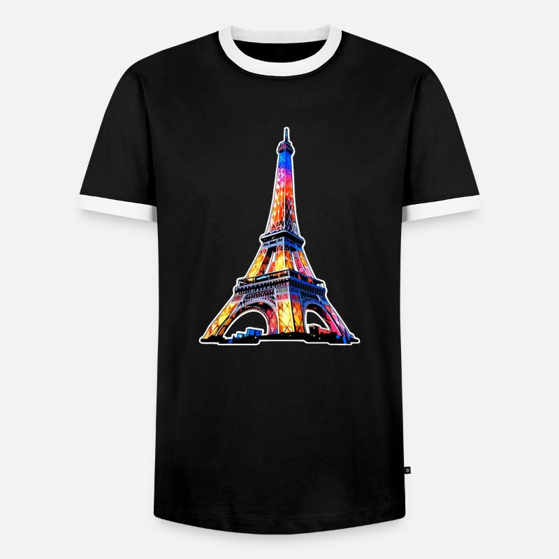 Eiffel Tower #3 - Men's Ringer Shirt - black/white