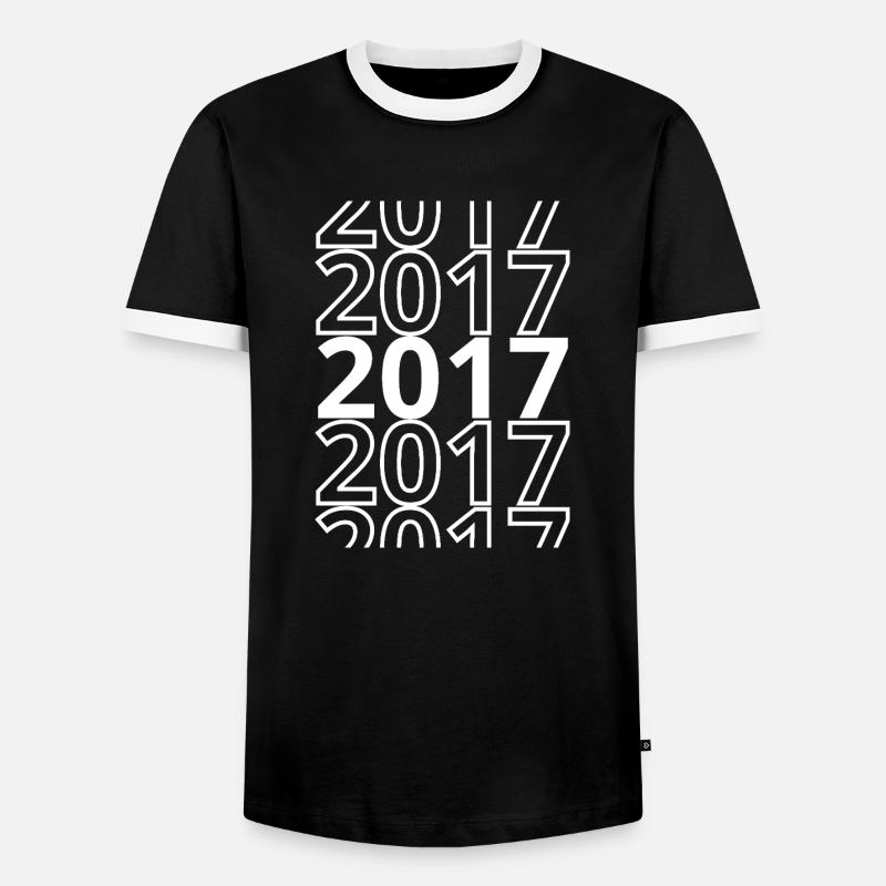 2017 2017 2017 - Männer Kontrast-T-Shirt - Schwarz/Weiß