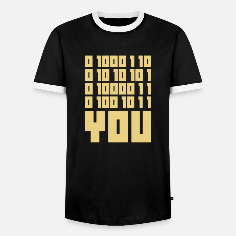 FUCK YOU - Binary code - T-shirt contrasté Homme - noir/blanc