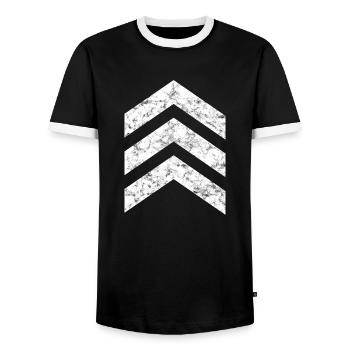 Pfeil Federn Armee Militärische Abzeichen Symbol - Männer Kontrast-T-Shirt - Schwarz/Weiß - Vorne - AI Model Female 172 light (172cm) & AI Model Male 178 light (178cm)