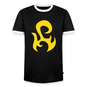tribal - T-shirt contrasté Homme - noir/blanc - Devant - AI Model Female 172 light (172cm) & AI Model Male 178 light (178cm)