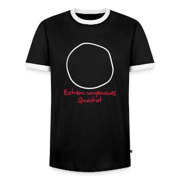 Extrem ungenaues Quadrat - Männer Kontrast-T-Shirt - Schwarz/Weiß - Vorne - AI Model Female 172 light (172cm) & AI Model Male 178 light (178cm)